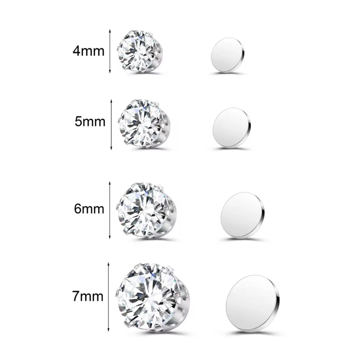 Arete Magnético Unisex – Sin Perforacion, Acero Inoxidable